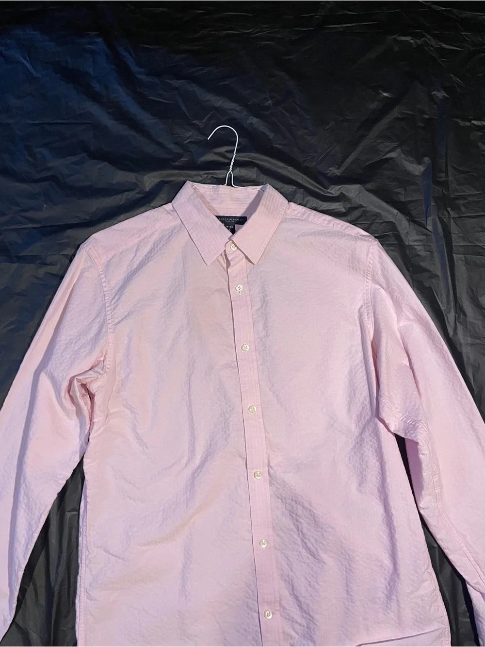 Banana Republic Slim Fit Dress Shirt Pink Stripe Large